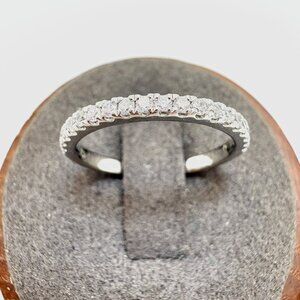 VTG Sterling Silver 925 Cubic Zirconia Pavé Set Band Statement Ring Size 6.5